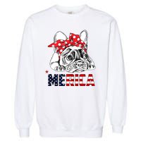 Merica Cute Bulldog 4th Of July Garment-Dyed Sweatshirt