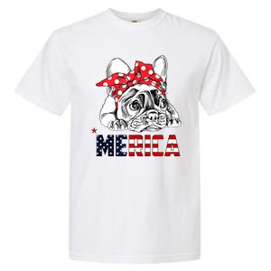 Merica Cute Bulldog 4th Of July Garment-Dyed Heavyweight T-Shirt