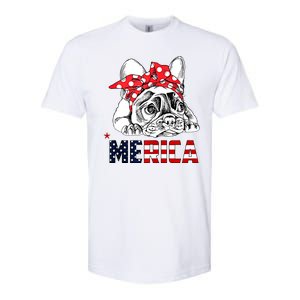 Merica Cute Bulldog 4th Of July Softstyle CVC T-Shirt