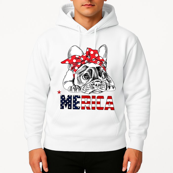 Merica Cute Bulldog 4th Of July Hoodie