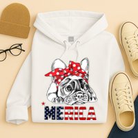 Merica Cute Bulldog 4th Of July Hoodie