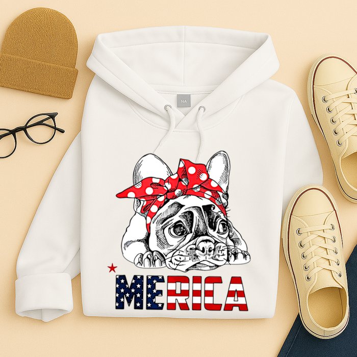 Merica Cute Bulldog 4th Of July Hoodie