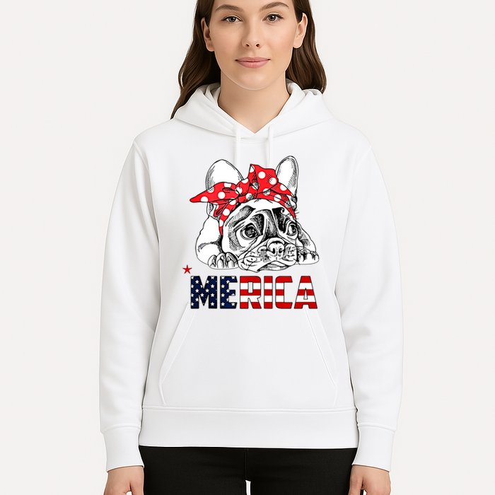 Merica Cute Bulldog 4th Of July Hoodie