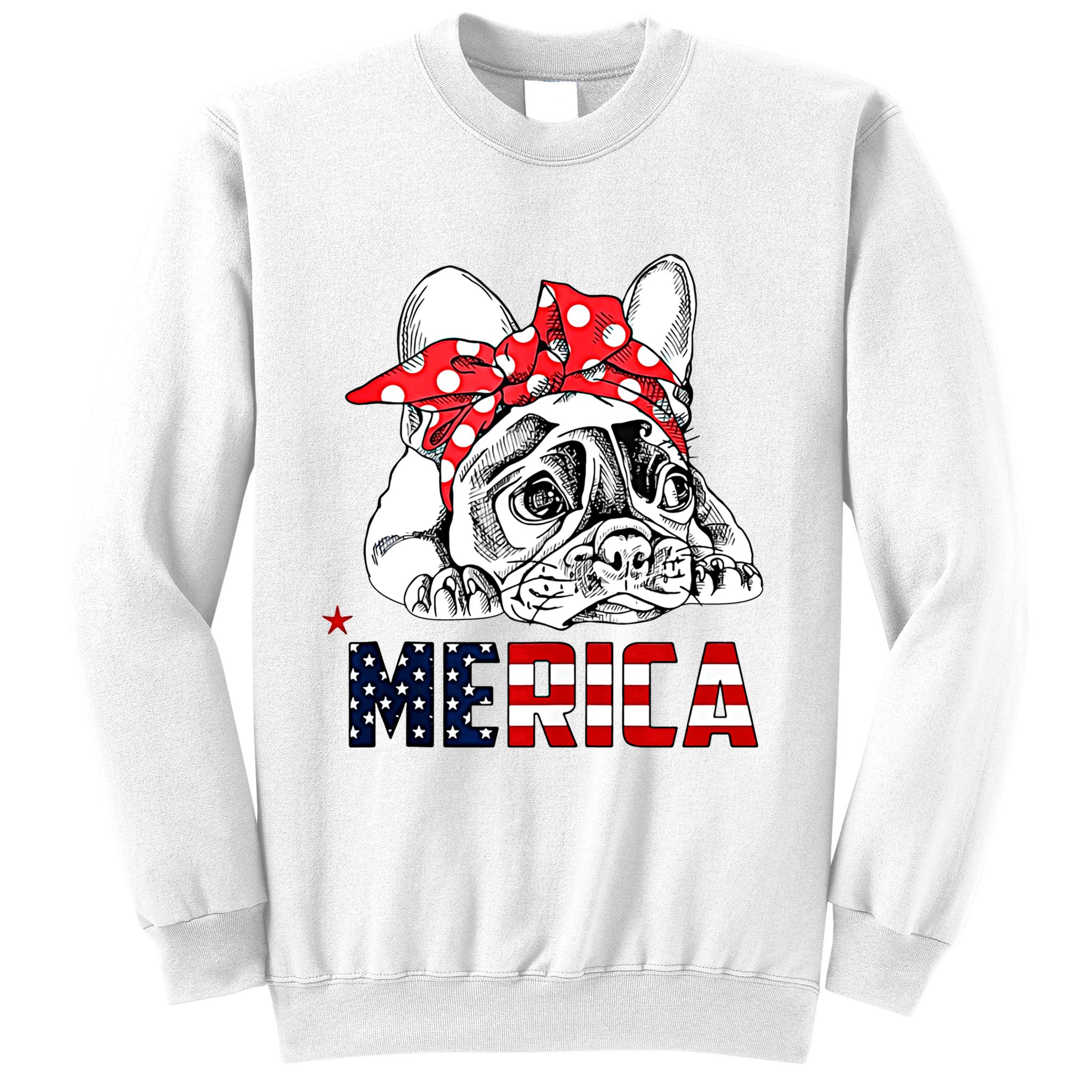 Merica Cute Bulldog 4th Of July Sweatshirt