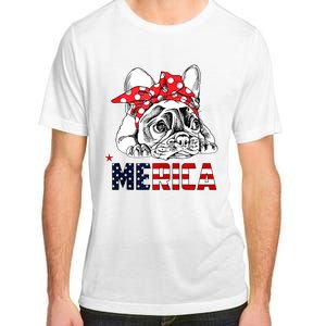 Merica Cute Bulldog 4th Of July Adult ChromaSoft Performance T-Shirt