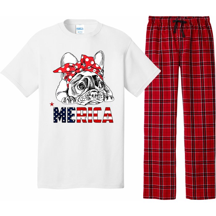 Merica Cute Bulldog 4th Of July Pajama Set