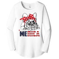 Merica Cute Bulldog 4th Of July Women's Perfect Tri Tunic Long Sleeve Shirt