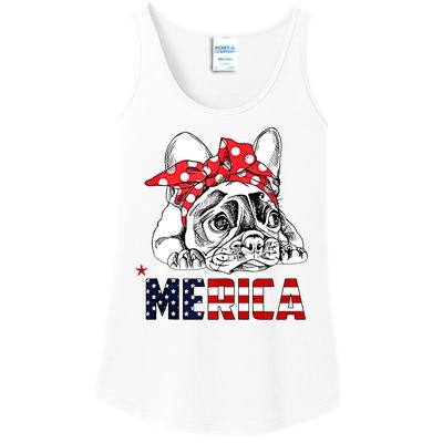 Merica Cute Bulldog 4th Of July Ladies Essential Tank