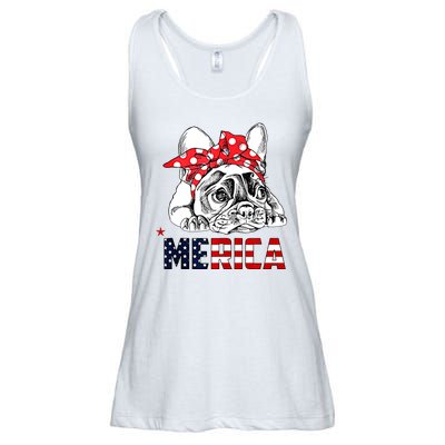 Merica Cute Bulldog 4th Of July Ladies Essential Flowy Tank