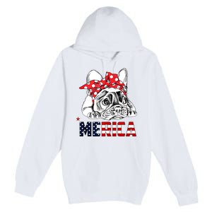 Merica Cute Bulldog 4th Of July Premium Pullover Hoodie