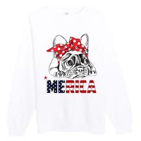 Merica Cute Bulldog 4th Of July Premium Crewneck Sweatshirt