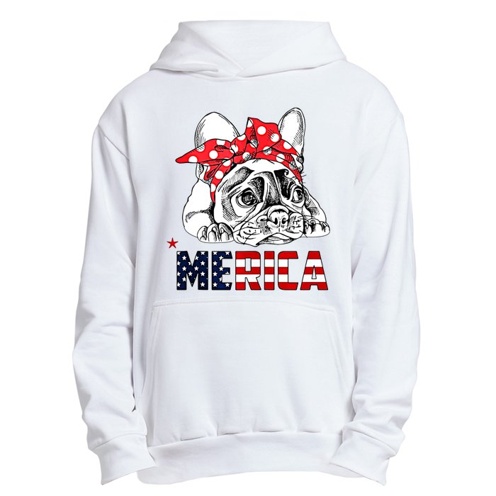 Merica Cute Bulldog 4th Of July Urban Pullover Hoodie