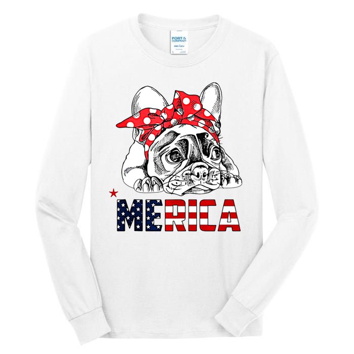 Merica Cute Bulldog 4th Of July Tall Long Sleeve T-Shirt