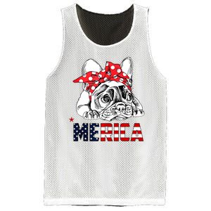 Merica Cute Bulldog 4th Of July Mesh Reversible Basketball Jersey Tank