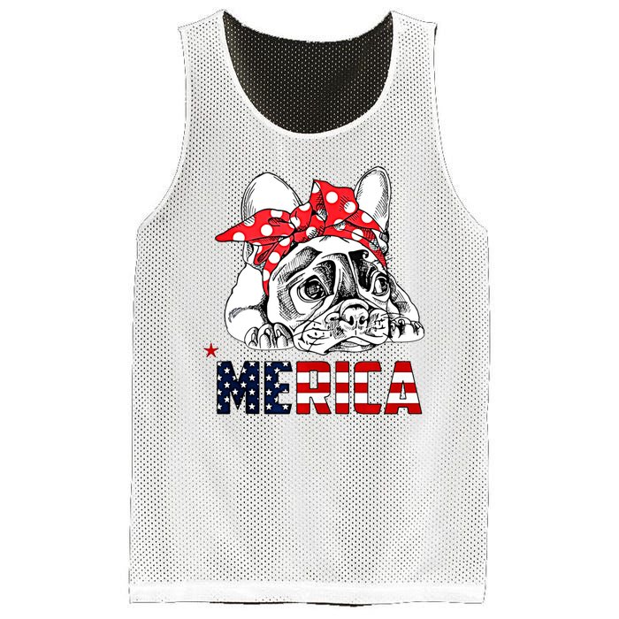 Merica Cute Bulldog 4th Of July Mesh Reversible Basketball Jersey Tank