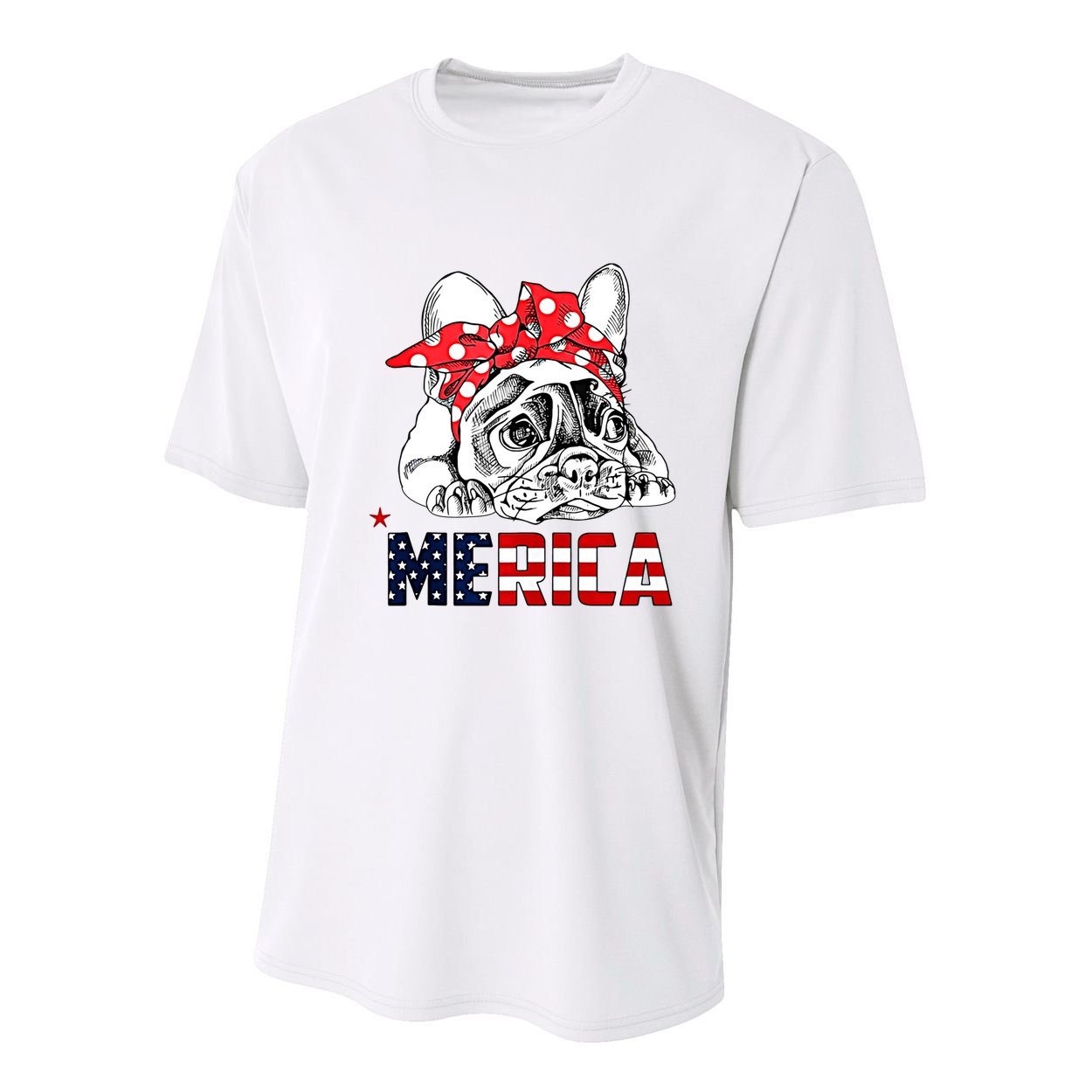 Merica Cute Bulldog 4th Of July Youth Performance Sprint T-Shirt