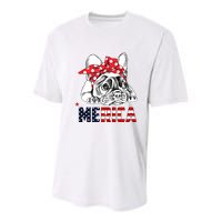 Merica Cute Bulldog 4th Of July Youth Performance Sprint T-Shirt