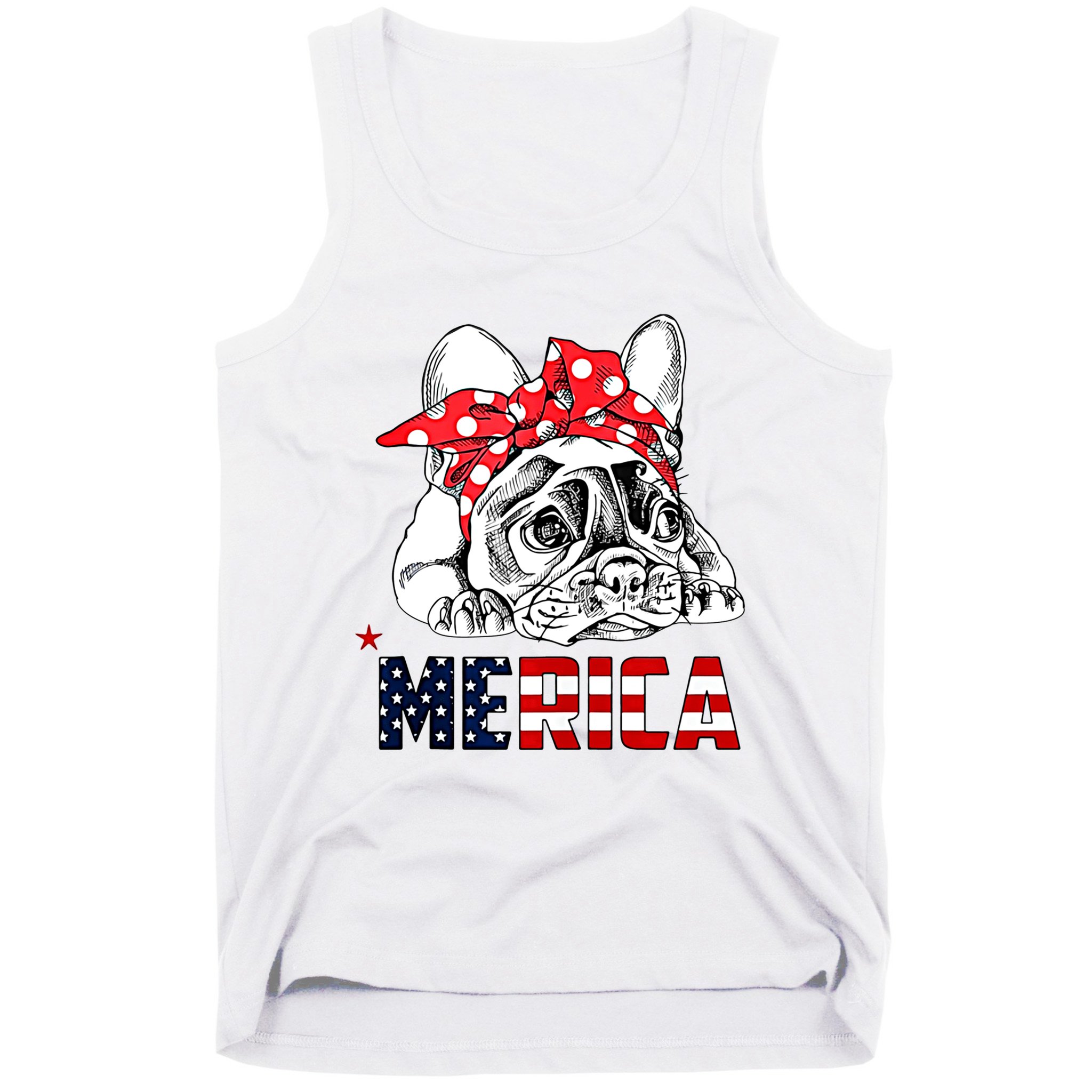 Merica Cute Bulldog 4th Of July Tank Top