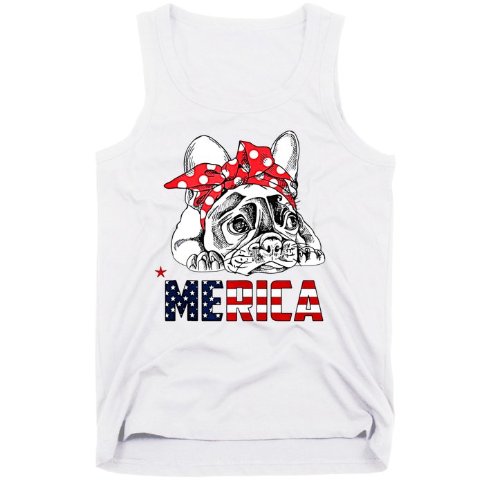 Merica Cute Bulldog 4th Of July Tank Top