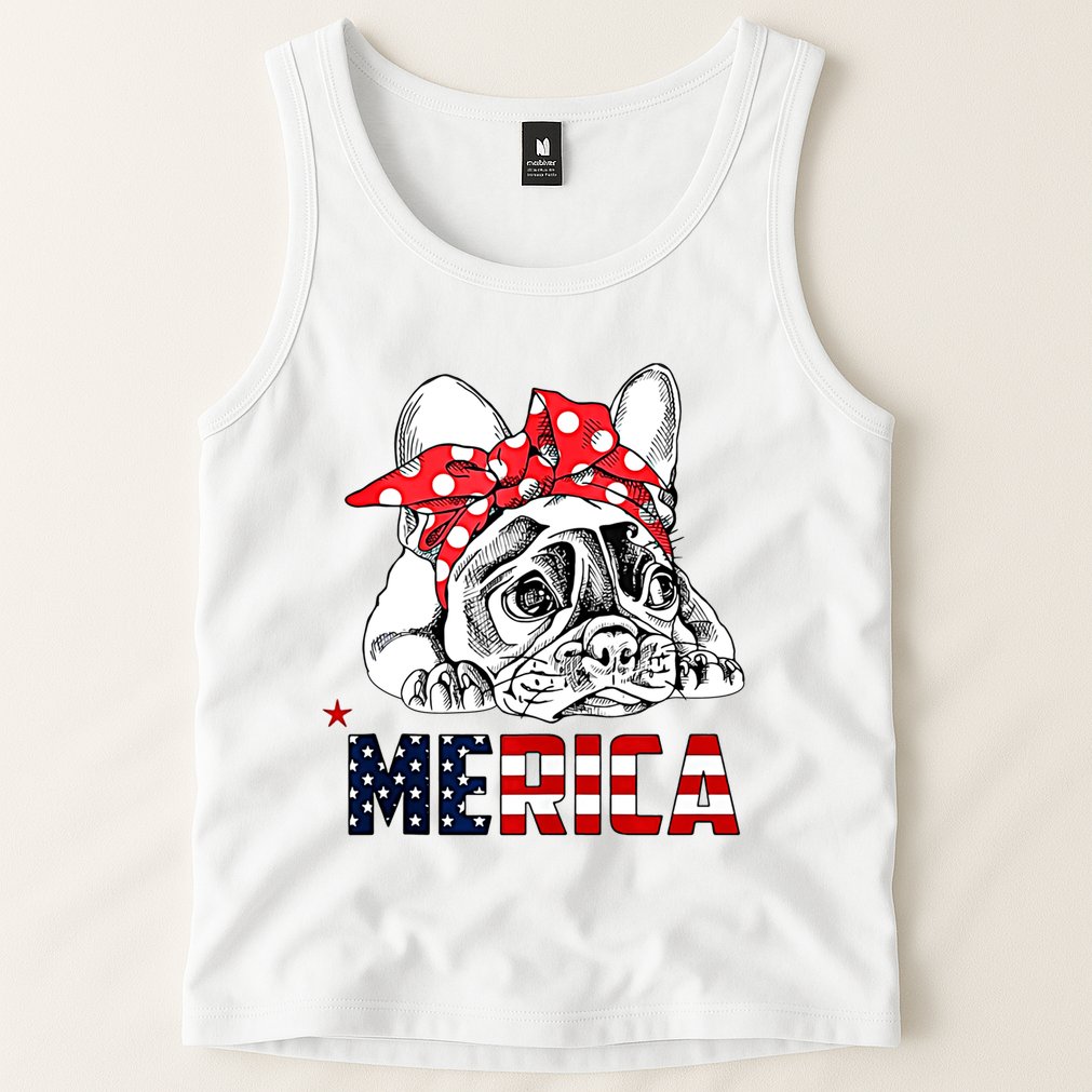 Merica Cute Bulldog 4th Of July Tank Top