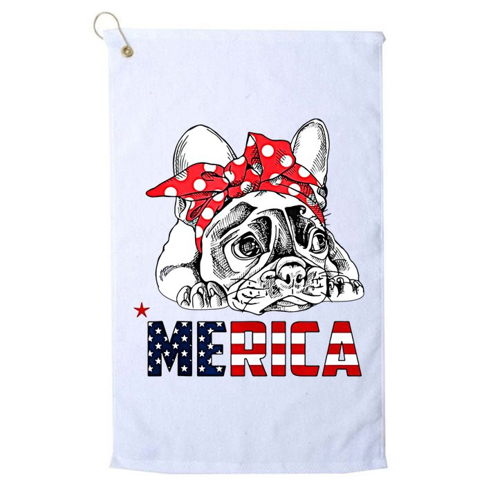 Merica Cute Bulldog 4th Of July Golf Towel