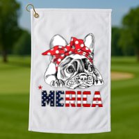 Merica Cute Bulldog 4th Of July Golf Towel