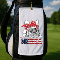 Merica Cute Bulldog 4th Of July Golf Towel