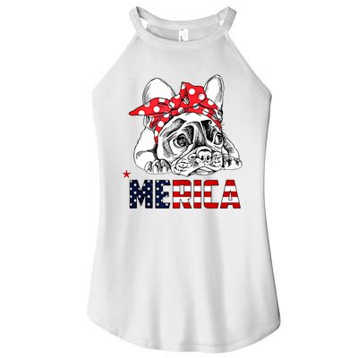 Merica Cute Bulldog 4th Of July Women's Perfect Tri Rocker Tank