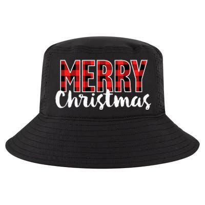 Merry Christmas Buffalo Plaid Red Santa Hat Xmas Pajamas  Cool Comfort Performance Bucket Hat