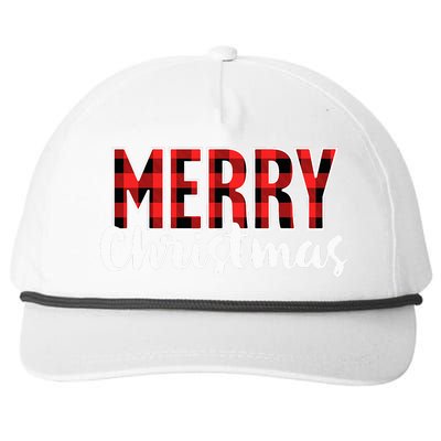 Merry Christmas Buffalo Plaid Red Santa Hat Xmas Pajamas  Snapback Five-Panel Rope Hat