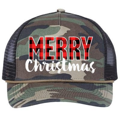 Merry Christmas Buffalo Plaid Red Santa Hat Xmas Pajamas  Retro Rope Trucker Hat Cap