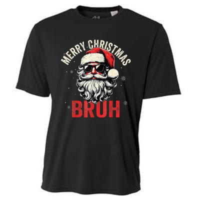 Merry Christmas Bruh Funny Santa Claus Cooling Performance Crew T-Shirt