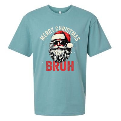 Merry Christmas Bruh Funny Santa Claus Sueded Cloud Jersey T-Shirt