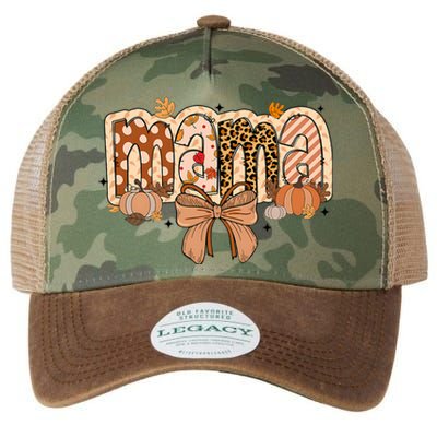 Mama Coquette Bows Leopard Mom Fall Thanksgiving Legacy Tie Dye Trucker Hat