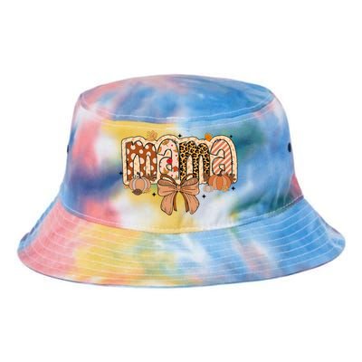 Mama Coquette Bows Leopard Mom Fall Thanksgiving Tie Dye Newport Bucket Hat