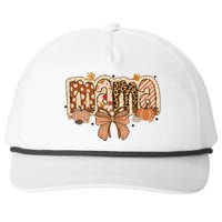 Mama Coquette Bows Leopard Mom Fall Thanksgiving Snapback Five-Panel Rope Hat