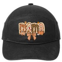 Mama Coquette Bows Leopard Mom Fall Thanksgiving 7-Panel Snapback Hat