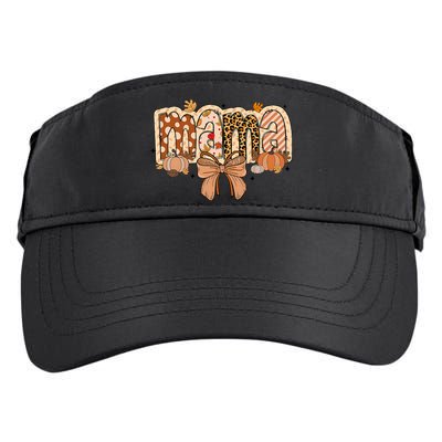 Mama Coquette Bows Leopard Mom Fall Thanksgiving Adult Drive Performance Visor