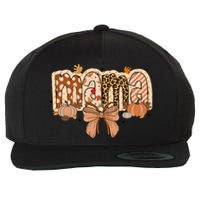 Mama Coquette Bows Leopard Mom Fall Thanksgiving Wool Snapback Cap