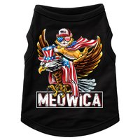 Meowica Cat Bald Eagle 4th Of July Patriotic American Flag Doggie Tank