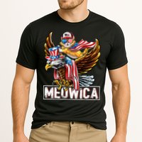 Meowica Cat Bald Eagle 4th Of July Patriotic American Flag Cooling Performance Crew T-Shirt