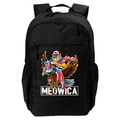 Meowica Cat Bald Eagle 4th Of July Patriotic American Flag Backpack