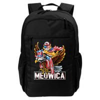 Meowica Cat Bald Eagle 4th Of July Patriotic American Flag Backpack