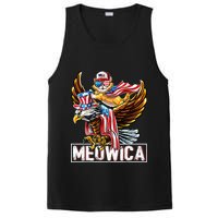 Meowica Cat Bald Eagle 4th Of July Patriotic American Flag PosiCharge Competitor Tank