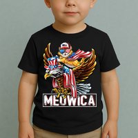 Meowica Cat Bald Eagle 4th Of July Patriotic American Flag Toddler T-Shirt