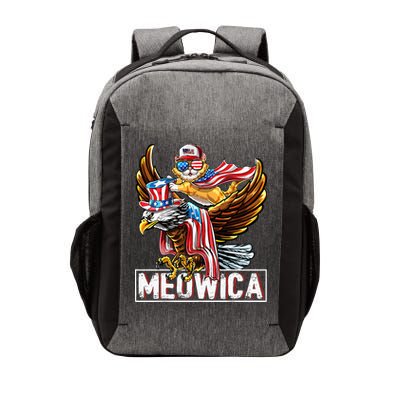 Meowica Cat Bald Eagle 4th Of July Patriotic American Flag Vector Backpack