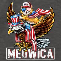Meowica Cat Bald Eagle 4th Of July Patriotic American Flag Vector Backpack