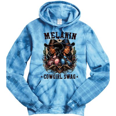 Melanin Cowgirls Black History African Melanin Cowgirl Swag Tie Dye Hoodie