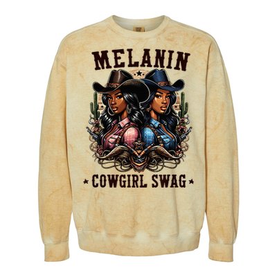 Melanin Cowgirls Black History African Melanin Cowgirl Swag Colorblast Crewneck Sweatshirt