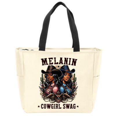 Melanin Cowgirls Black History African Melanin Cowgirl Swag Zip Tote Bag
